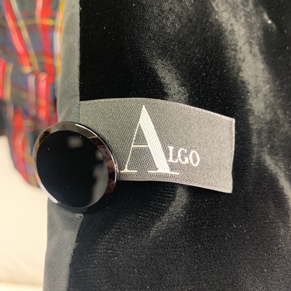 Algo Women’s Black Watch plaid jacket velvet lapel - Picture 7 of 8